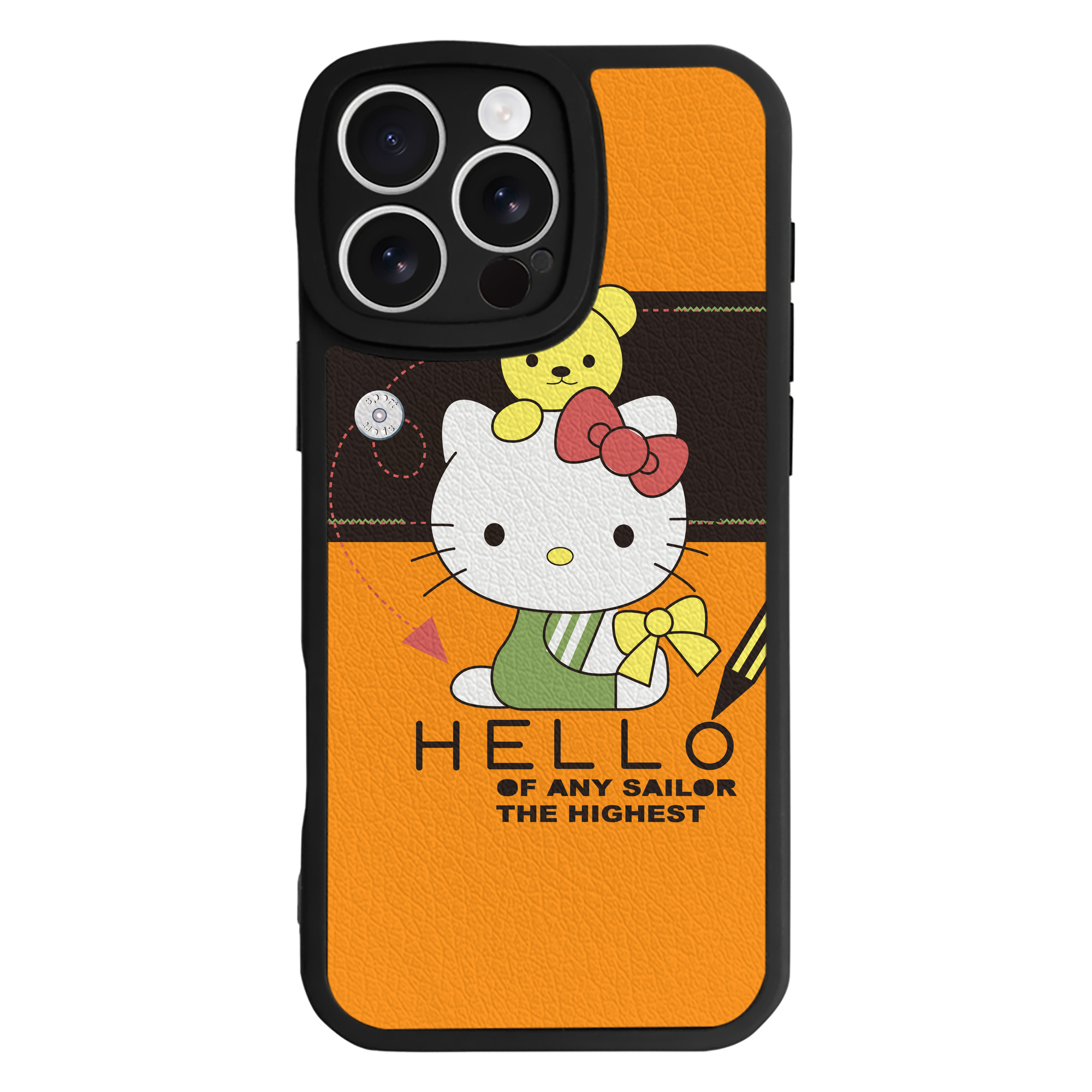 （画像用） Hello Kitty ハローキティ 【iPhone 16シリーズ対応】シリコンスマホケース（レザー調） 材質：シリコン